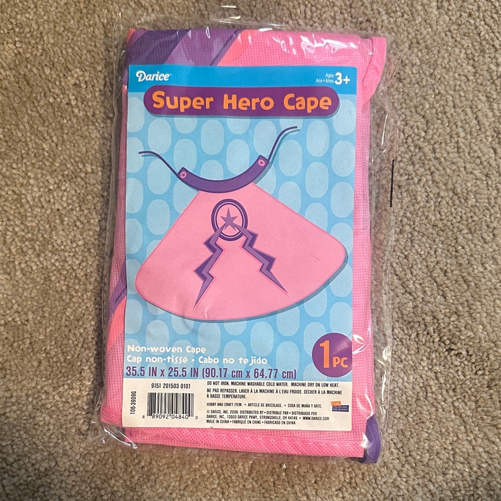 Darice Purple and Pink Superhero Cape for Kids